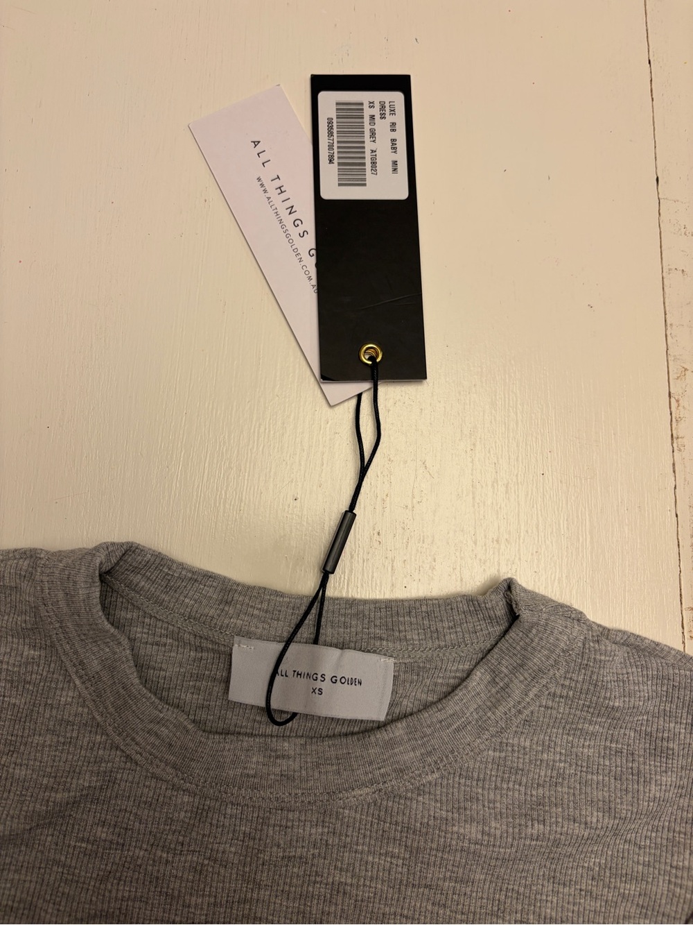 Slim Fit Grey Midi Ribbed Dress - Picture 2 of 3